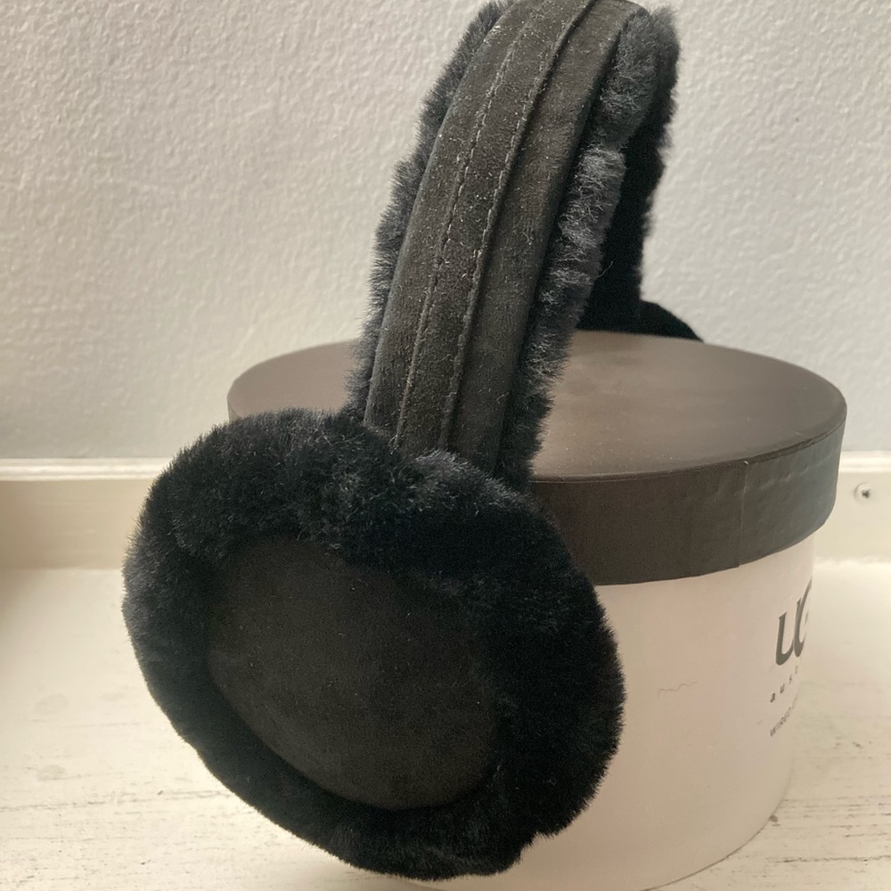 Ugg Black Suede Wired Earmuffs Headphones